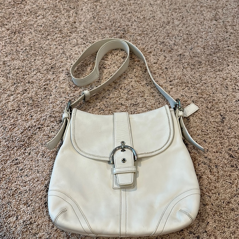Coach Crossbody Bag OffWhite, Genuine Leather Gem